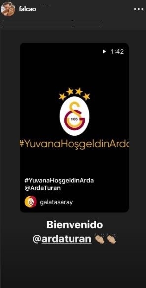 Falcao’Dan Arda Turan’A Hoş Geldin Mesajı
