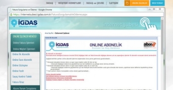 İGDAŞ’a İnternetten Abone Olun