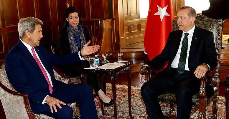 Cumhurbaşkanı Erdoğan John Kerry'i ile görüştü